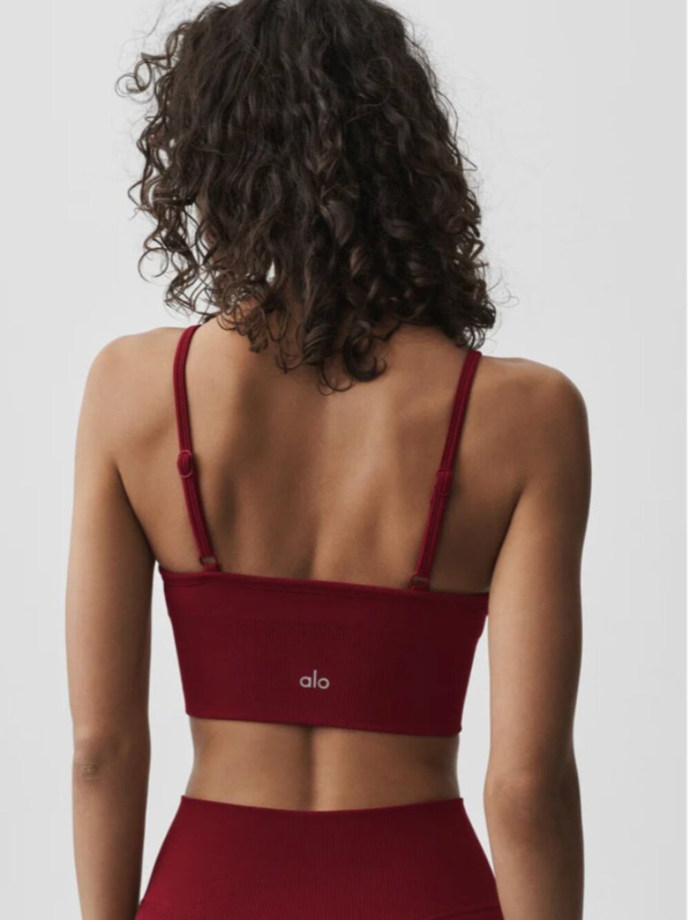 Alo Seamless Modal Ribbed Delight Bralette Summer Romance Red Small NWT - Picture 3 of 5